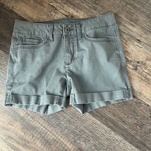 Faded Glory Olive Green Twill‎ Shorts Cuffed Casual Everyday Size 4